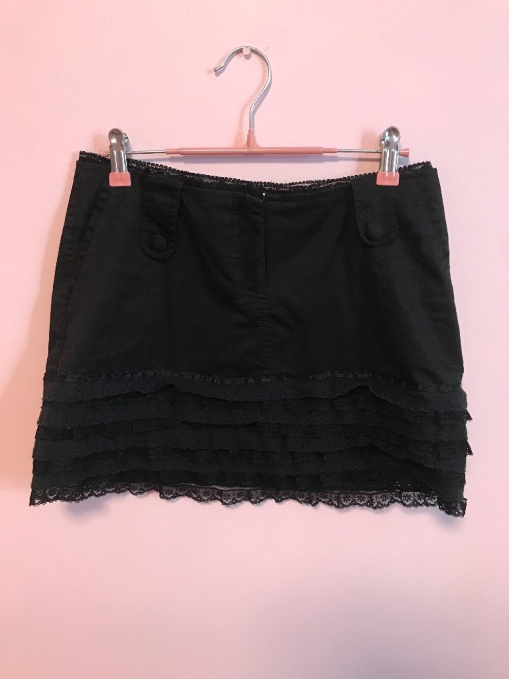 Strass X.clusive Black Lace Layered Mini Skirt